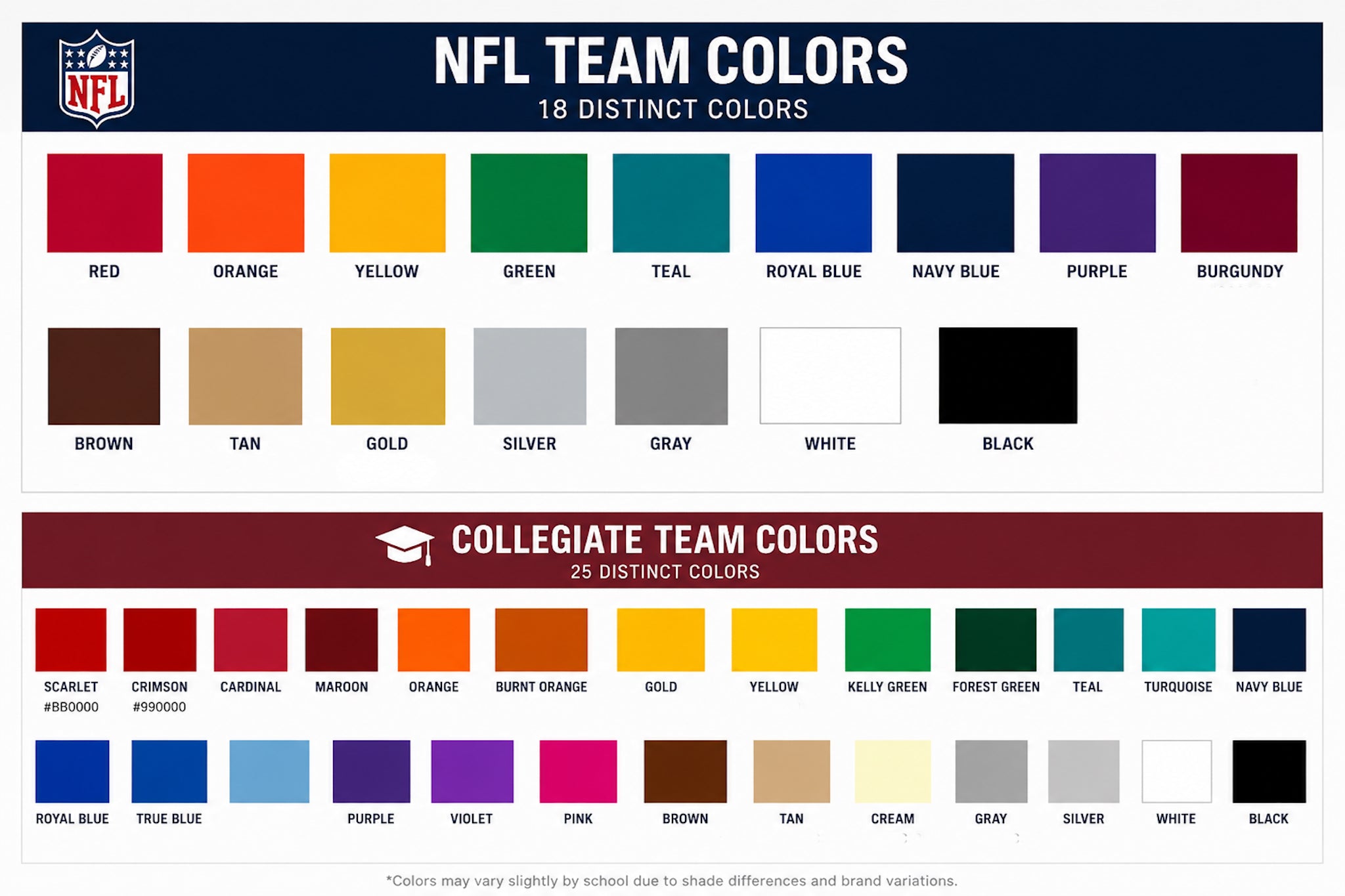 NFL Colors Options